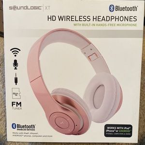 SoundLogic Foldable HD Wireless Headphones Pink